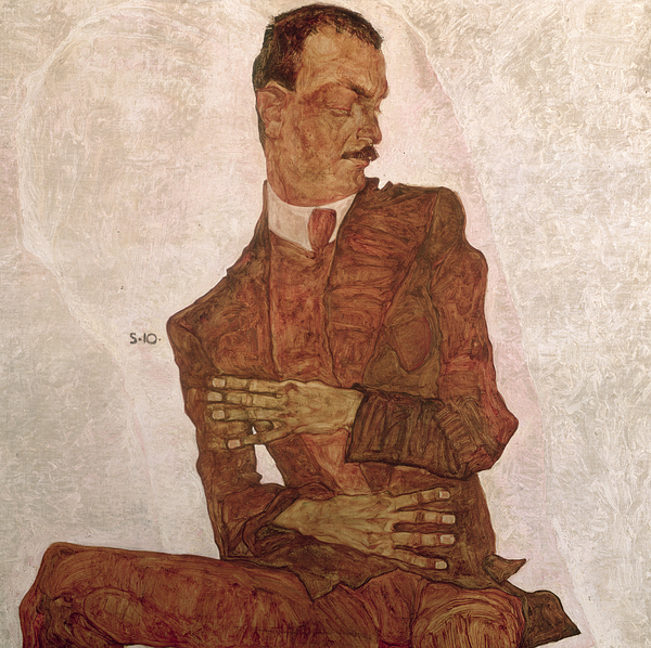 Arthur Roessler by Egon Schiele Jigsaw Puzzle by Egon Schiele