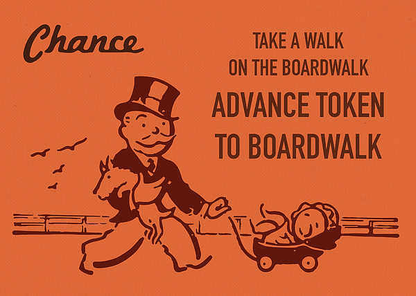 Chance Card Vintage Monopoly Take a Walk on the Boardwalk Jigsaw