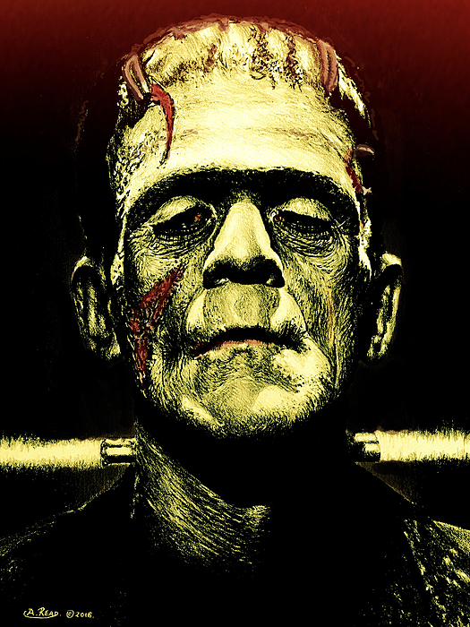 Frankenstein Monster green edit Jigsaw Puzzle by Andrew Read - PX