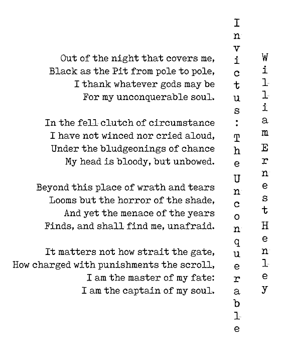 Unconquerable Image Invictus - The Unconquerable by William Ernest Henley - White Jigsaw ...