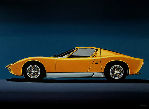 Lamborghini Miura 1966 Painting Jigsaw Puzzle by Paul Meijering