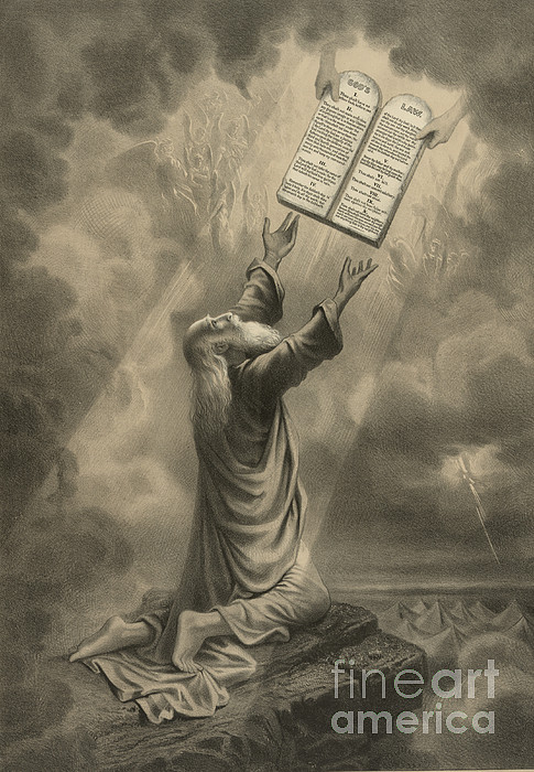 Moses Receiving The Ten Commandments Jigsaw Puzzle by Science