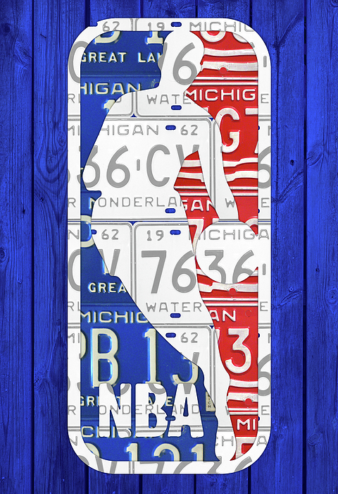 NBA Logo License Plates Art Jigsaw Puzzle by Design Turnpike - PX