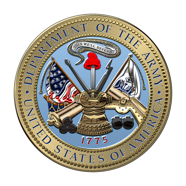 U. S. Army Seal over Red Velvet Jigsaw Puzzle by Serge Averbukh ...