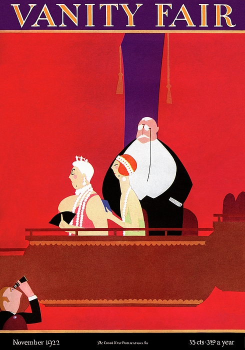 A Vanity Fair Cover Of Opera-goers Greeting Card by George H Clisbee
