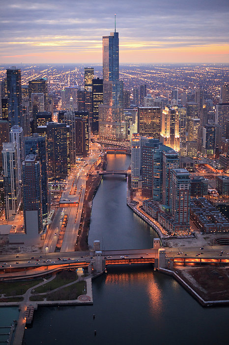 Chicago Downtown - Aerial View Jigsaw Puzzle by Berthold Trenkel