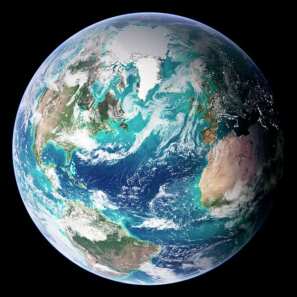 Full Earth, Close-up Greeting Card by Science Photo Library - Nasa
