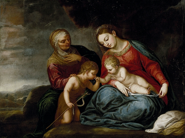 'La Virgen y el Nino con Santa Isabel y San Juan', Late 17th century ...