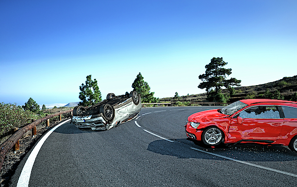 Two Cars Crashed In The Countryside Greeting Card by Leonello Calvetti ...