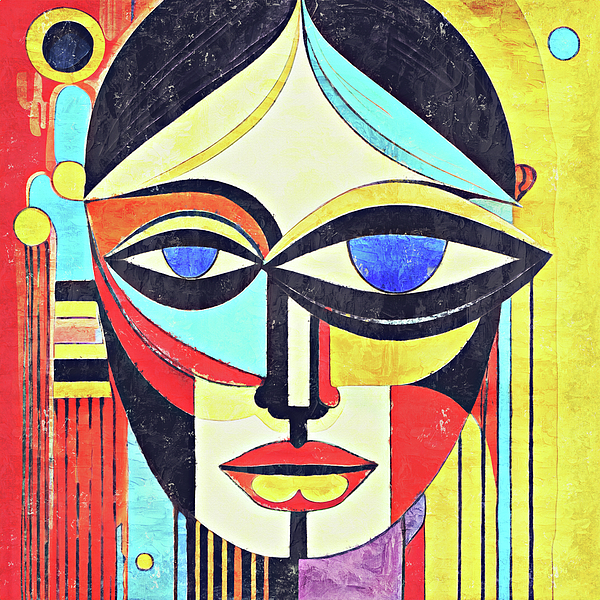 Abstract Geometric Face Painting Zip Pouch by Dan Sproul - Dan Sproul