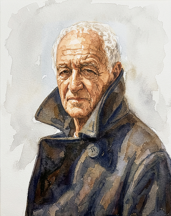 Andrew Wyeth Portrait in Watercolor Tote Bag by Dale Kincaid