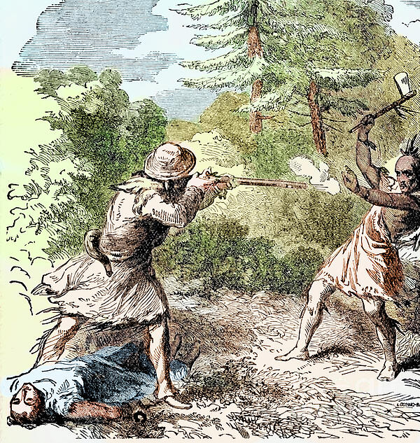 Battle of Blue Licks, Death of Israel Boone, 1782 Greeting Card by ...