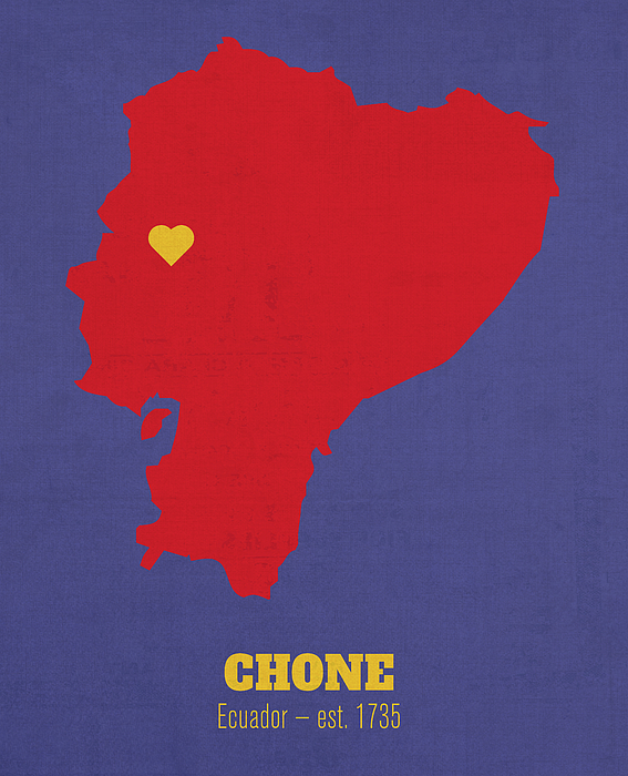 Chone Ecuador Founded 1735 World Cities Heart Print Sticker by Design ...
