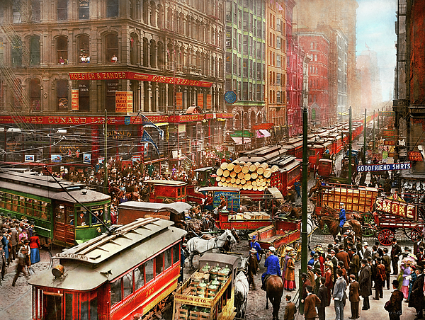 City - Chicago - Traffic jam on Dearborn St 1909 Jigsaw Puzzle by Mike ...