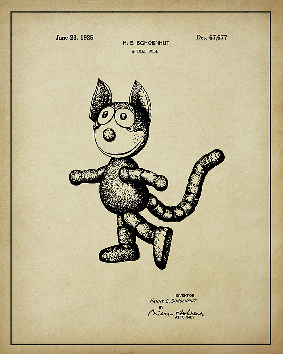 Felix the Cat Patent Tapestry by Dale Kincaid - Dale Kincaid