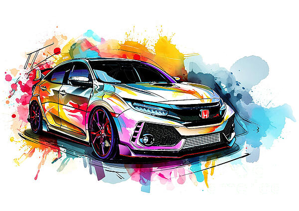 Honda Civic Type R Limited Edition automotive art Jigsaw Puzzle by