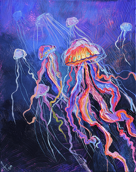 Jellyfish in the ocean Jigsaw Puzzle by Anastasia Trusova