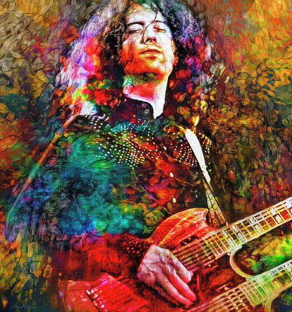Jimmy Page Led Zeppelin Live Jigsaw Puzzle by Mal Bray - Instaprints