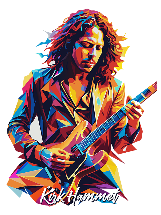 Kirk Hammet, Metallica #2 in WPAP Pop Art Tapestry by Vector