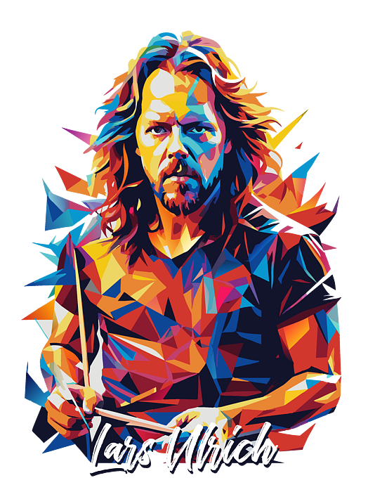 Lars Ulrich, Metallica #1 in WPAP Pop Art Tapestry by Vector