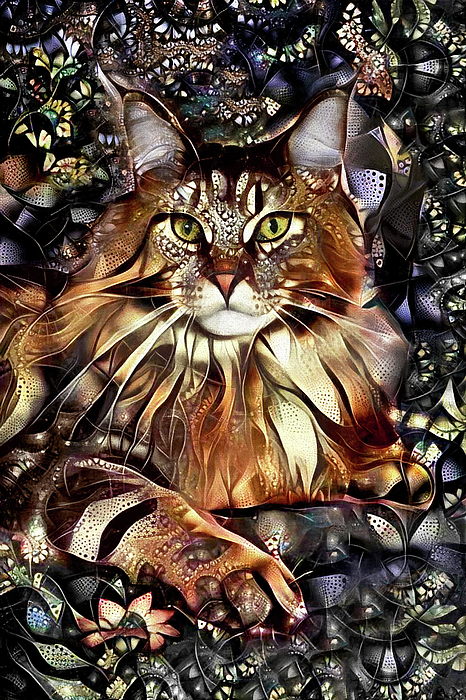 その他 Psychedelic Maine Coon Cat DAC DAC Cat Coon Maine Psychedelic その他 Psychedelic Kit Painting