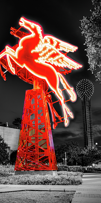 Radiant Red Guardian Of Downtown Dallas - Flying Pegasus Color Splash ...