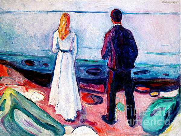 Remastered Art The Lonely Ones by Edvard Munch 20240108 Tapestry