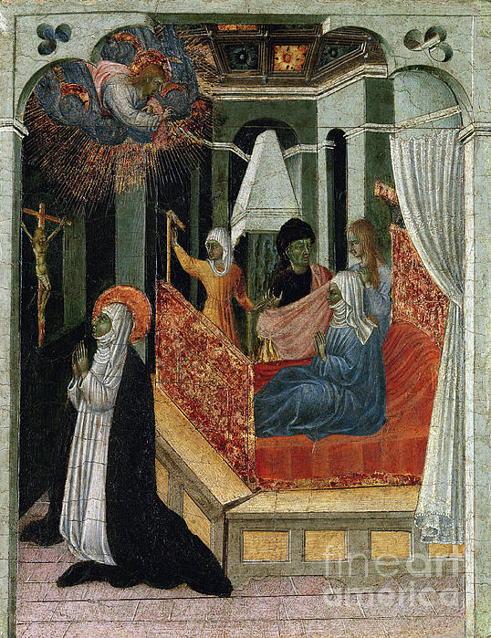 St Catherine Of Siena Face Mask by Giovanni di Paolo - Granger Art on ...