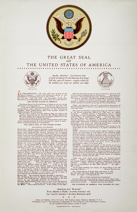 The Great Seal of the United States Poster Jigsaw Puzzle by Dale ...