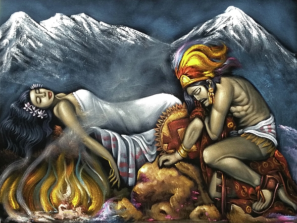 絵画 ECSTACY Tlaxcaltec Indian lovers Princess Iztaccihuatl and Popocatepetl