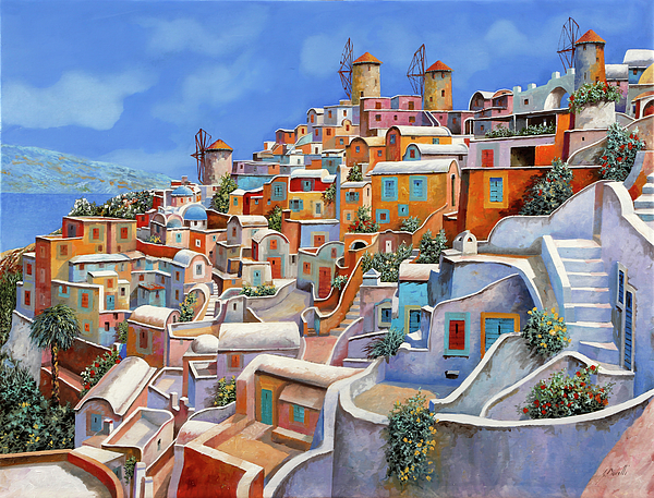 Tutti I Colori Di Santorini Jigsaw Puzzle by Guido Borelli - Guido