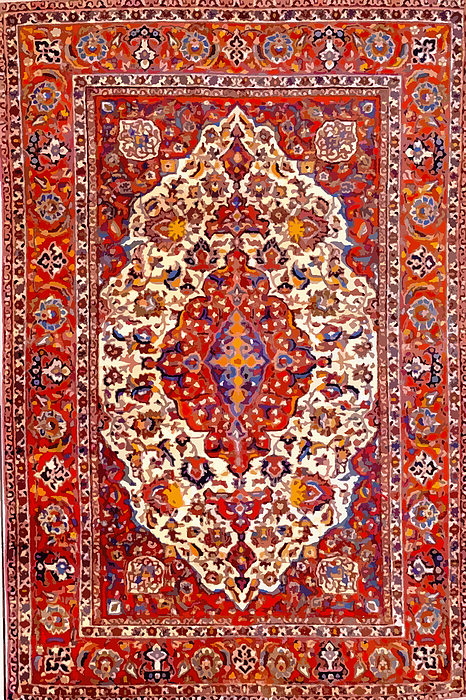 Vintage Persian Rug Pattern Jigsaw Puzzle by Vicky Brago Mitchell