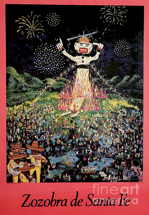 Zozobra Festival Celebration Tote Bag by Michael Ives - Michael Ives