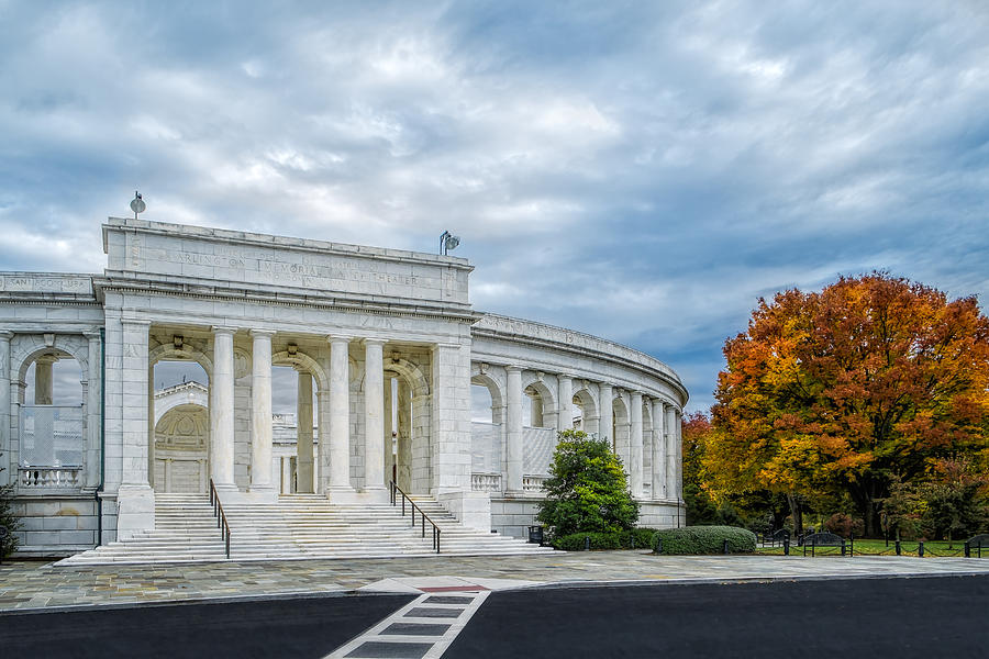 Historic White Marble Columns Photograph - Arlington Memorial Amphitheater #1 by Susan Candelario