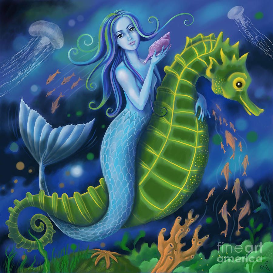 Mermaid Digital Art by Valerie White