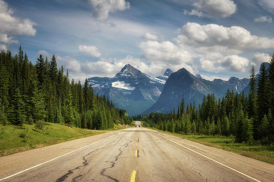 Scenic Icefields Pkwy traveling through Banff and Jasper National parks #1 Photograph by Miroslav Liska