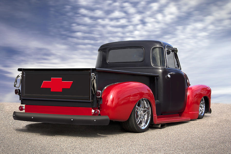 1954 Chevy Truck Lowrider Photograph by Mike McGlothlen - Metal Posters
