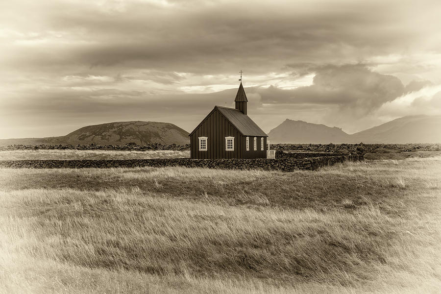 Black wooden church of Budir in Iceland #2 Photograph by Miroslav Liska