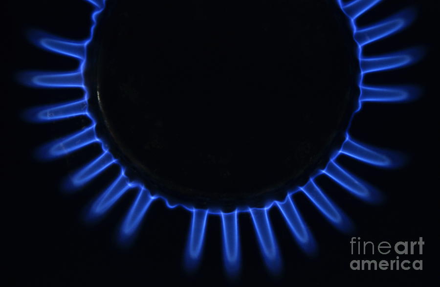 Lit blue gas ring #2 Photograph by Sami Sarkis Photography