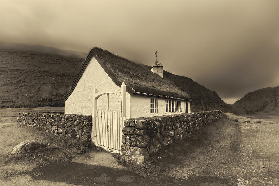 Small village church in Saksun, Faroe Islands, Denmark #2 Photograph by Miroslav Liska