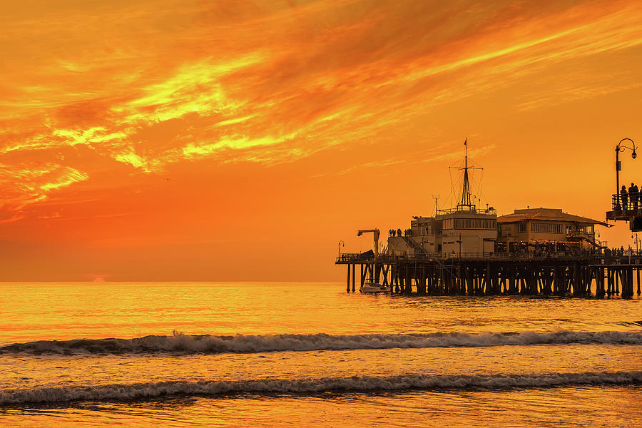 Sunset from Santa Monica Pier in Los Angeles #2 Photograph by Miroslav Liska