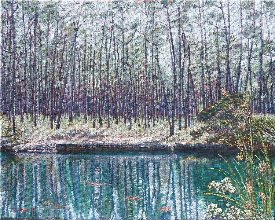 Abaco Blue Hole - Bahamas Painting by Ritchie Eyma