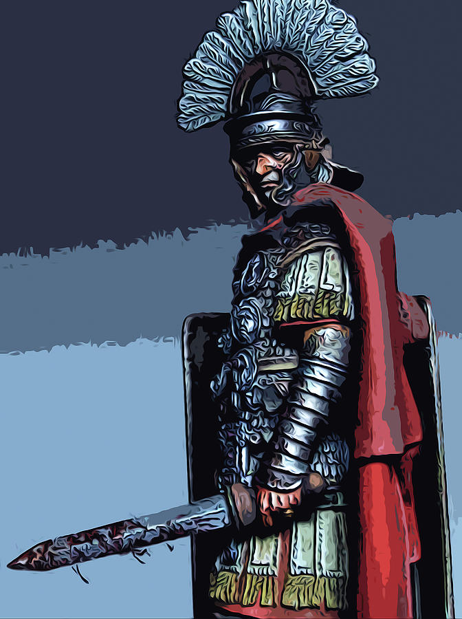 Ancient Roman Soldier Painting by AM FineArtPrints