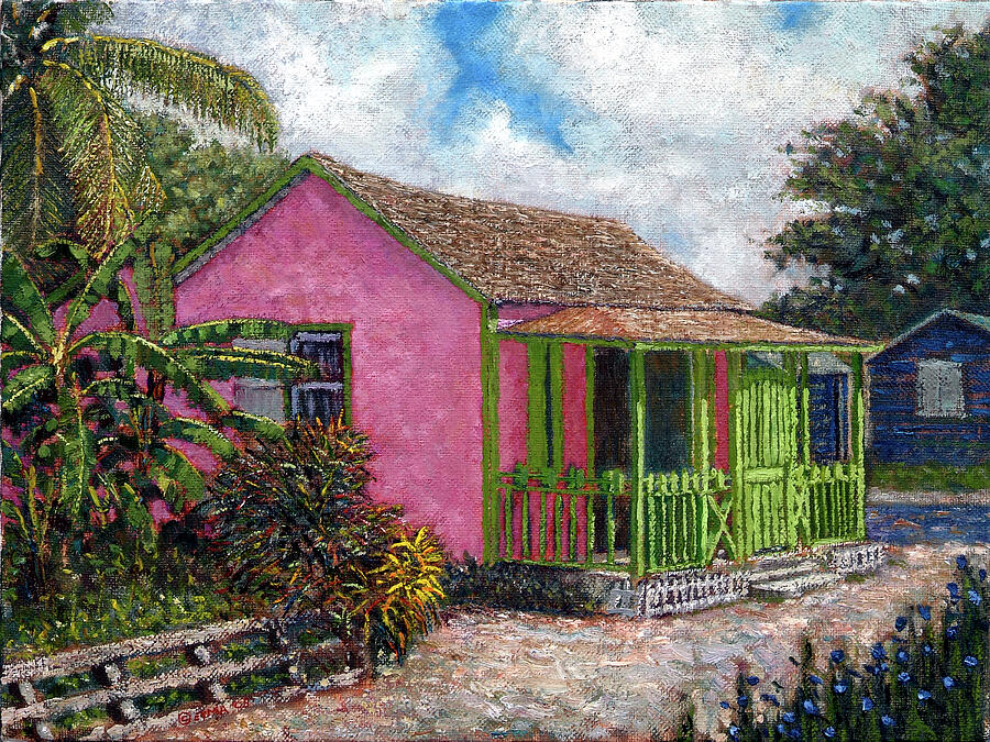 Aunt Suzys Cottage - Bahamas Painting by Ritchie Eyma