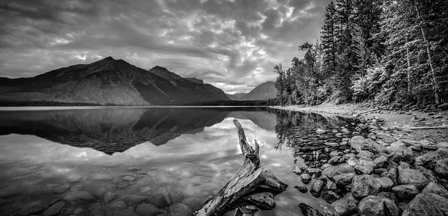 Serene Mountain Lake Reflection Photograph - Beside Still Waters - Glacier National Park by Adam Mateo Fierro