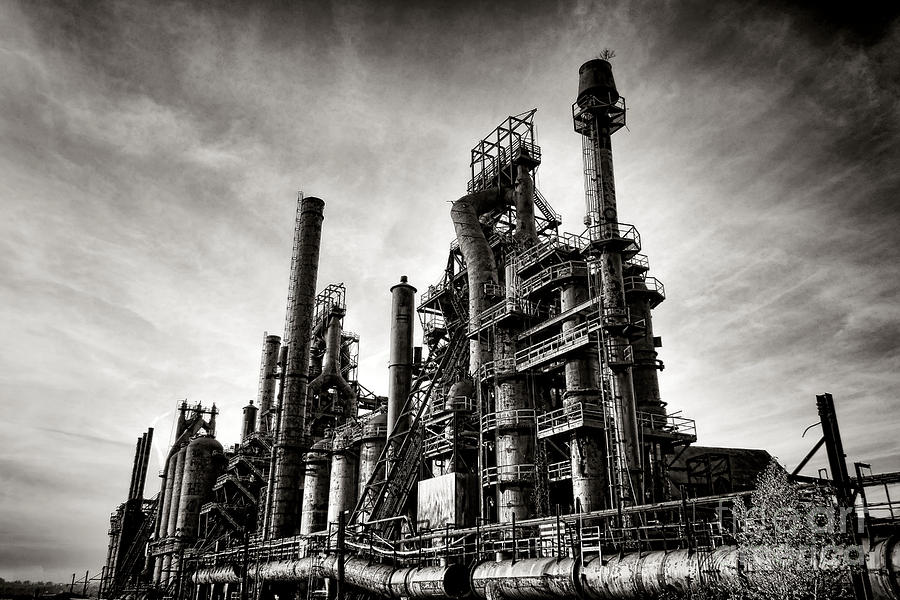 Industrial Steel Mill Structures Photograph - Bethlehem Steel by Olivier Le Queinec