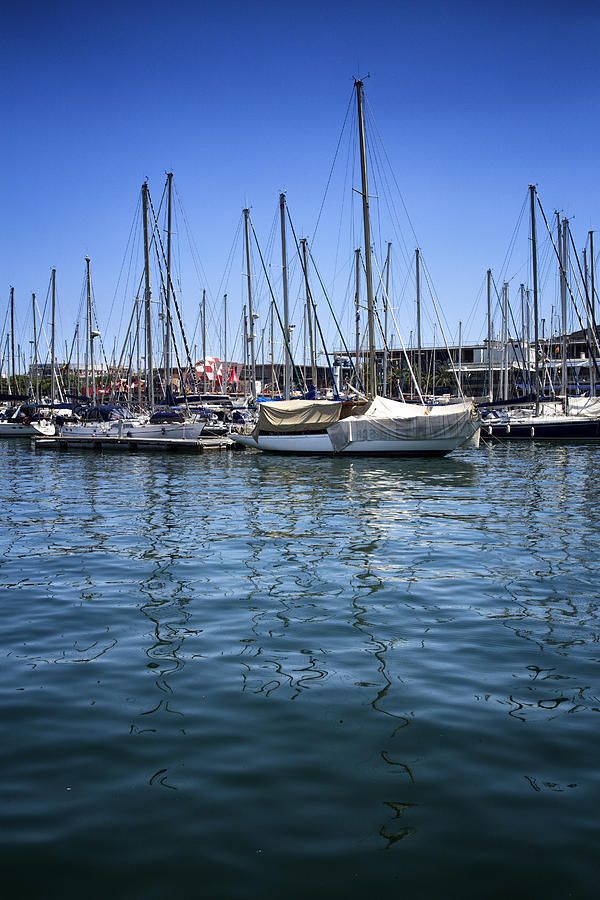 Boats on Blue Photograph by Georgia Clare