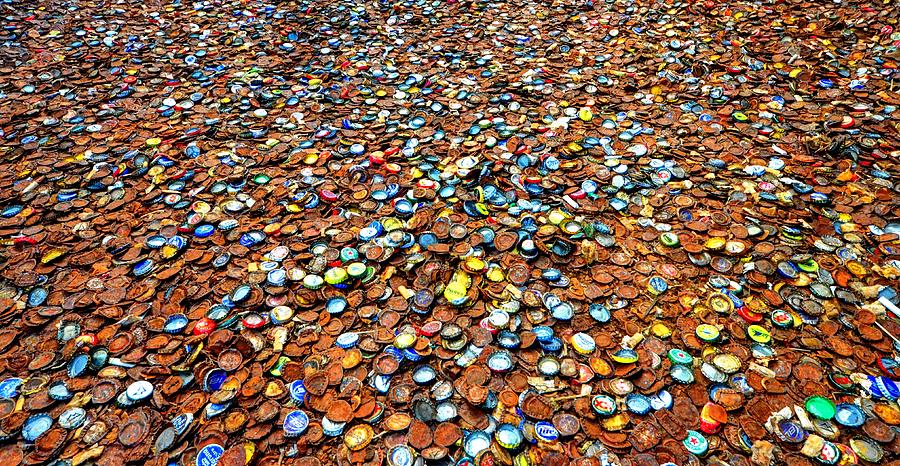 Vibrant Bottle Cap Collection Photograph - Bottlecap Alley by David Morefield