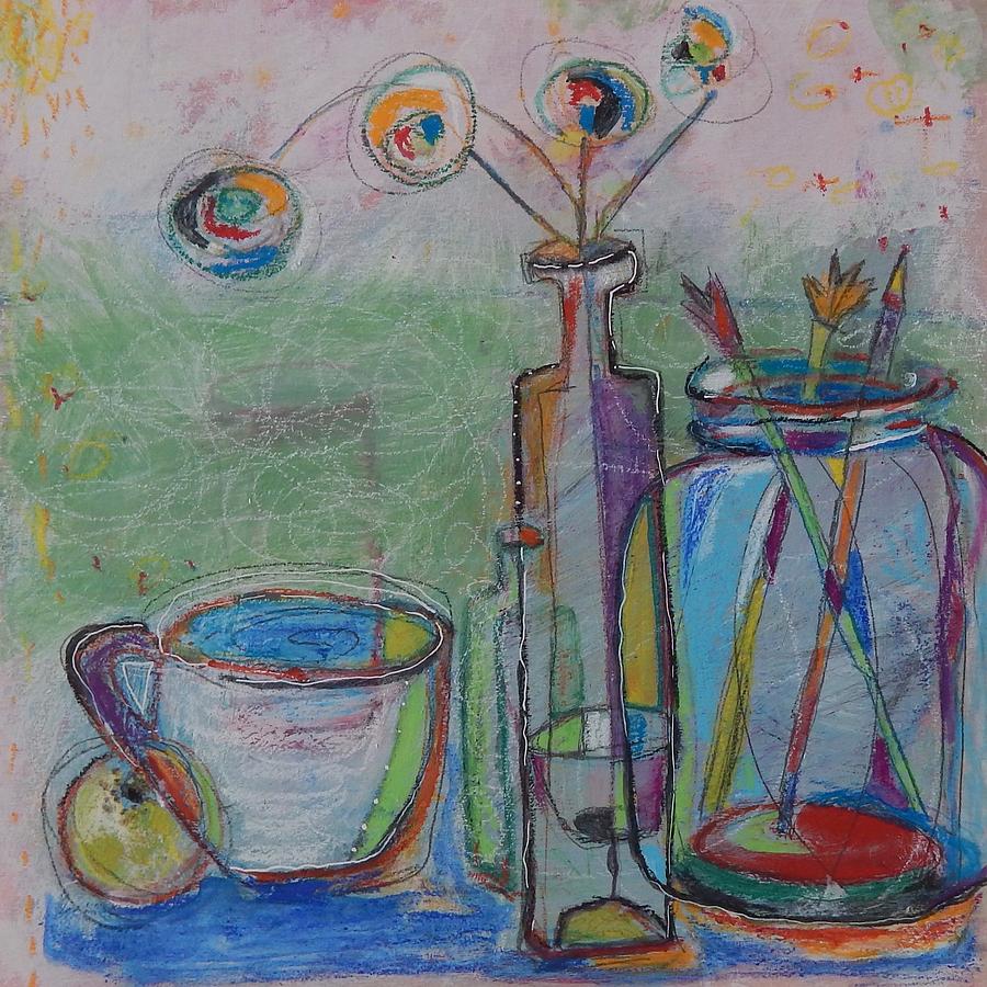 Brush Jar Mixed Media by Mary Conner