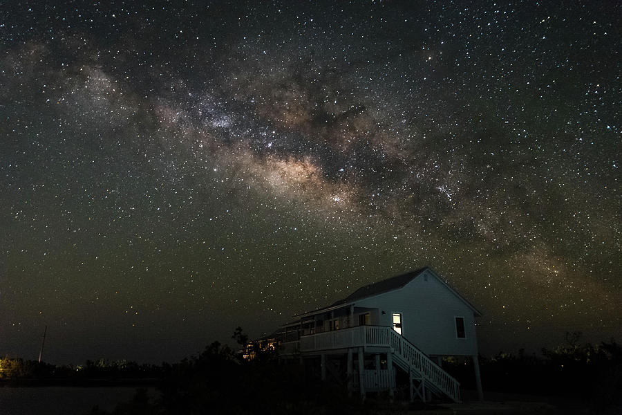Cabin Under The Milky Way Photograph by David Hart